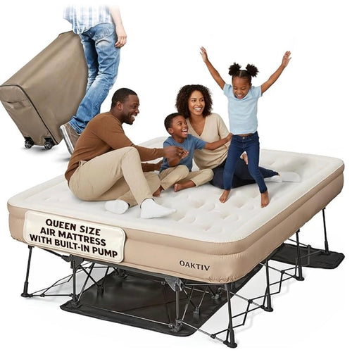 Premium Raised Air Bed with Built-in Pump – Queen Size